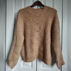 Mango Textured PINK PEACH Beige Sweater S Butter Soft